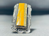 Excellent Native American Navajo Honeybee Jasper Sterling Silver Ring-Nativo Arts