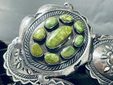 Rare Vintage Native American Navajo Green Turquoise Sterling Silver Concho Belt-Nativo Arts