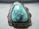 One Of The Best Vintage Native American Navajo Carico Lake Turquoise Sterling Silver Ring Old-Nativo Arts