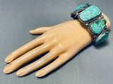 One Of The Best Ever Native American Navajo Guild Vintage Turquoise Sterling Silver Bracelet-Nativo Arts