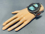 Big Museum Quality Vintage Native American Navajo Turquoise Sterling Silver Bracelet-Nativo Arts