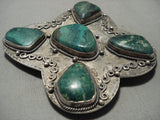 202 Grams Largest Vintage Navajo Malachite Native American Jewelry Silver Buckle Old Jewelry-Nativo Arts