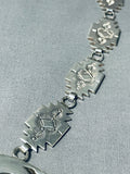 Native American 101 Gram Blackbear Vintage Navajo Sterling Silver Geomtric Necklace-Nativo Arts