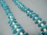 Outstanding Vintage Native American Navajo Old Kingman Turquoise Necklace With Jacla-Nativo Arts