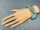 One Of Most Detailed Ever Vintage Native American Navajo Turquoise Sterling Silver Bracelet-Nativo Arts