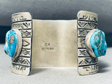 Symbolic 124 Gram Native American Navajo Turquoise Sterling Silver Scorpion Bracelet-Nativo Arts