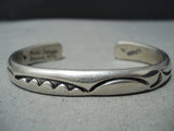Authentic Heavy Vintage Native American Navajo Orville Tsinnie Sterling Silver Bracelet-Nativo Arts