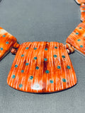 Native American One Of The Most Unique Santo Domingo Shell Turquoise Necklace-Nativo Arts