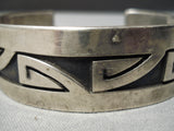 Wonderful Vintage Hopi Native American Navajo Sterling Silver Water Of Life Bracelet Old-Nativo Arts