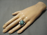 Museum Quality Vintage Native American Navajo Spiderweb Turquoise Sterling Silver Ring Old-Nativo Arts