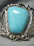 Towering Heavy Vintage Native American Navajo Turquoise Sterling Silver Bracelet Cuff-Nativo Arts