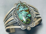 Hypnotic Vintage Native American Navajo Emma Linkin Important Turquoise Sterling Silver Bracelet-Nativo Arts