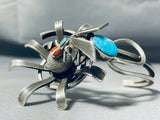 One Of The Most Unique Ever Native American Navajo Turquoise Sterling Silver Bracelet-Nativo Arts