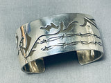 Freddy Douglas Vintage Native American Navajo Hand Tooled Sterling Silver Bracelet-Nativo Arts