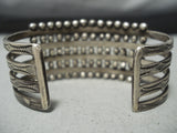 Native American One Of The Best Early Vintage Zuni Snake Eyes Turquoise Sterling Silver Bracelet-Nativo Arts