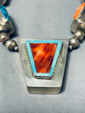 One Of The Best Ever Vintage Native American Navajo Turquoise Sterling Silver Necklace-Nativo Arts