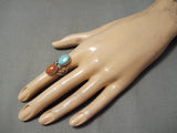 Important Tommy Jackson #8 Turquoise Vintage Native American Navajo Sterling Silver Ring-Nativo Arts