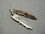 Important Vintage Native American Navajo Dakota Gold Red White Blue Sterling Silver Necklace-Nativo Arts