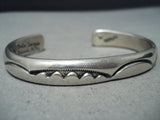 Authentic Heavy Vintage Native American Navajo Orville Tsinnie Sterling Silver Bracelet-Nativo Arts