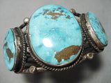 One Of The Best Vintage Native American Navajo Carico Lake Turquoise Sterling Silver Bracelet-Nativo Arts