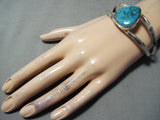 Outstanding Native American Navajo Pilot Mountain Turquoise Sterling Silver Bracelet-Nativo Arts