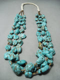 Heavy 303 Grams Chunky Turquoise Nuggets Vintage Native American Navajo Necklace Old-Nativo Arts
