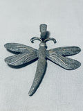 Native American One Of The Most Unique Vintage Navajo Dragonfly Sterling Silver Pendant-Nativo Arts