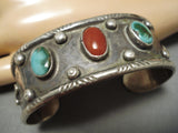 Impressive Vintage Native American Navajo Royston Turquoise Sterling Silver Bracelet-Nativo Arts