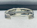 One Of The Most Unique Leaf Vintage Native American Navajo Turquoise Sterling Silver Bracelet-Nativo Arts