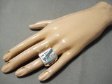 Important Native American Zuni Bluejay Turquoise Sterling Silver Coral Ring-Nativo Arts