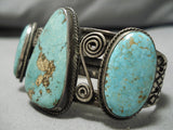 Very Important Vintage Native American Navajo Uita6 Royston Turquoise Ingot Silver Bracelet Old-Nativo Arts