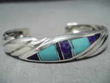 Important Vintage Native American Navajo Ray Tracey Turquoise Sterling Silver Bracelet-Nativo Arts