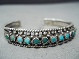 Wonderful Vintage Native American Navajo Cerrillos Turquoise Sterling Silver Bracelet Old-Nativo Arts