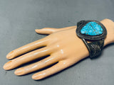 Villa Grove Museum Vintage Native American Navajo Turquoise Sterling Silver Bracelet-Nativo Arts