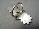 Intricate Important Vintage Zuni Native American Turquoise Sterling Silver Ring-Nativo Arts