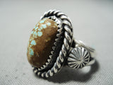 Important Female Artist Vintage Native American Navajo #8 Turquoise Sterling Silver Ring-Nativo Arts