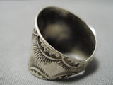 Amazing Vintage Native American Navajo Starbursts Sterling Silver Early Ring-Nativo Arts