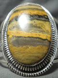 Huge Bumble Bee Stone Navajo Sterling Silver Native American Bracelet-Nativo Arts