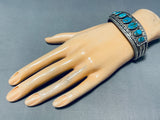 Unforgettable Vintage Native American Navajo Kingman Turquoise Sterling Silver Bracelet-Nativo Arts