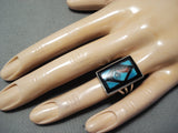 Astounding Zuni Turquoise Sterling Silver Ring Native American-Nativo Arts