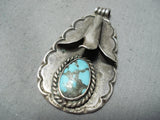 Amazing Vintage Native American Navajo Pilot Mountain Sterling Silver Pendant Old-Nativo Arts