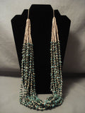 209 Gram Navajo Native American Jewelry jewelry Natural Green Turquoise Braided Necklace-Nativo Arts