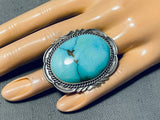 Important Ben Begaye (d.) Huge Vintage Native American Navajo Turquoise Sterling Silver Ring-Nativo Arts