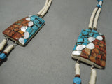 Rare Santo Domingo Native American Navajo Blue Gem Turquoise Sterling Silver Vintage Necklace-Nativo Arts