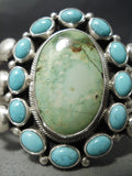Native American Important Verdy Jake Carico Lake Turquoise Sterling Silver Bracelet Cuff-Nativo Arts