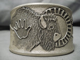 So Heavy!! Vintage Navajo Sterling Silver Native American Bracelet Cuff-Nativo Arts