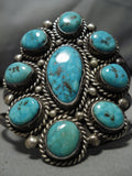 Rare Vintage Navajo Blue Gem Turquoise Sterling Silver Native American Bracelet-Nativo Arts