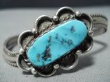 Twist Vintage Native American Navajo Sleeping Beauty Turquoise Sterling Silver Bracelet Old-Nativo Arts