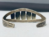1930's Vintage Native American Navajo Sterling Silver Stone Bracelet Cuff Old-Nativo Arts