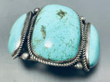 116 Grams Vintage Native American Navajo Chunky Turquoise Sterling Silver Bracelet-Nativo Arts